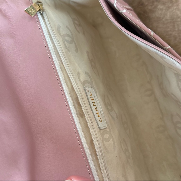 SOLD - CHANEL Pink Calfskin Wild Stitches Vintage Handle Flap Bag Large GHW - Picture 12 of 16